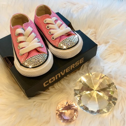 Bling Converse All Star Chuck Taylor Infant Toddler Shoes w// Swarovski Crystals