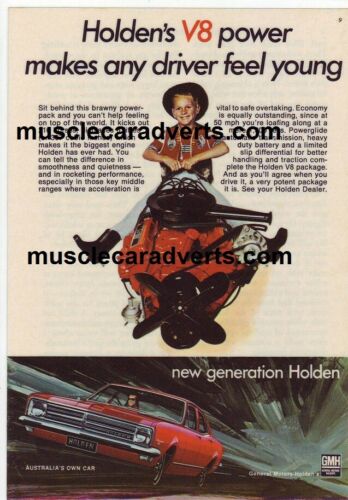 1968 HOLDEN HK PREMIER V8 307 A3 POSTER AD SALES BROCHURE ADVERTISEMENT ADVERT 