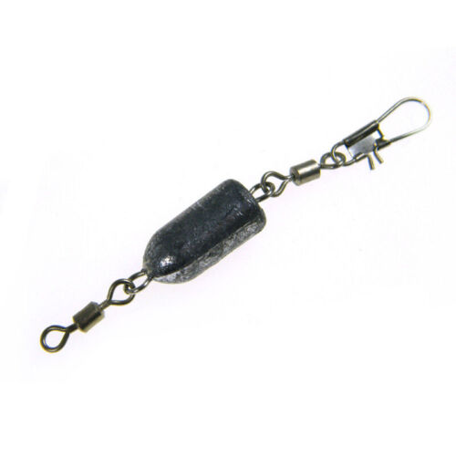 10 Pcs Fishing Weight Bullet Lead Sinker Rolling Swivel Interlock Snap Connector 