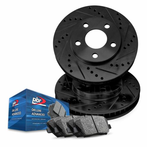 For 2014-2017 Nissan Leaf Front PBR AXXIS Drill/Slot Brake Rotors+Ceramic Pads 