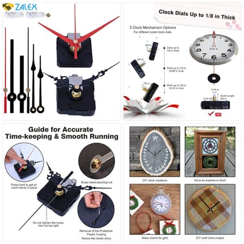 Details about  / EMOON 2 Pack Wall Clock Movement Mechanism with 4 Pack Clock Hands Silent Sweep