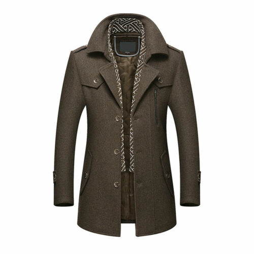 Business Men/'s Coats Overcoat Long Winter Warm Wool Suit Blazer Jackets Casual