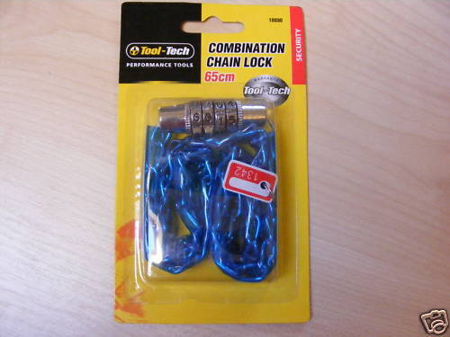 BICYCLE COMBINATION CHAIN SECURITY LOCK 65CM NEW BIKE
