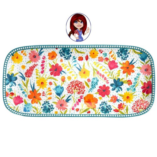 Details about / PIONEER WOMAN Melamine Sunny Days Dip Bowls Snack Serving Tray Set 2 Styles NEW!