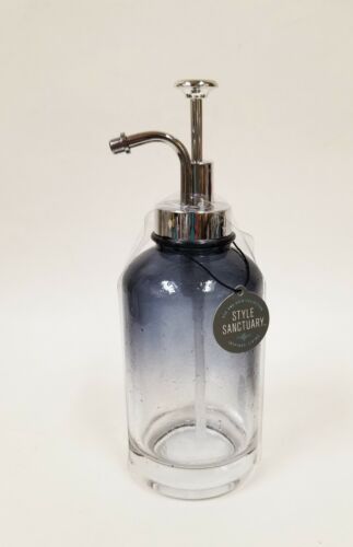 Details about  / NEW STYLE SANCTUARY SHINY SILVER PUMP+CLEAR /& DARK GRAY GLASS SOAP DISPENSER