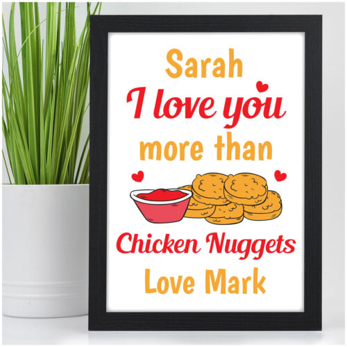 Love You More Than Chicken Nuggets Personalised Gifts for Her Him Girlfriend