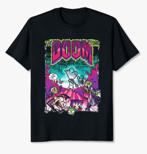 Gir The Doom Song Invader Zim Cartoon Mashup Unisex Black T Shirt Size S-3XL