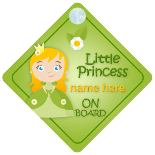 Princess on Board Personalised Girl Baby//Child Car Sign Choice of designs!