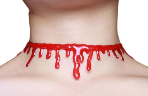 Blood Drip Style Goth Steampunk Cosplay Gel Choker Necklace 