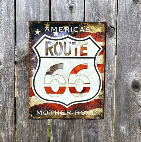 Route 66 Americas Road Vintage Metal Tin Sign Wall Decor Garage Gift Under $20 
