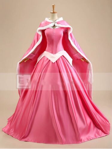 Adult Aurora Dress Sleeping Beauty luxury Cosplay Costume Princess Ball Gown <SA 