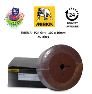 FIBRE Mirka Fiber A Grinding Discs P24 Aluminium Oxide 100 x 16mm Box of 25 