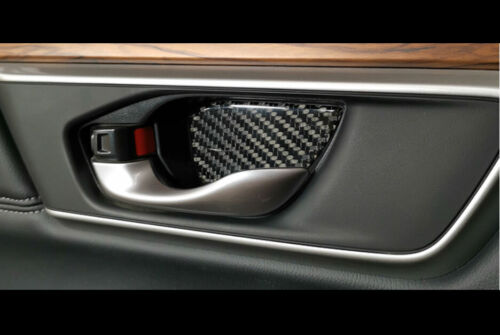 Real Carbon Fiber Inner Door Bowl Cover Trim 4PCS For Honda CR-V CRV 2017-2021 