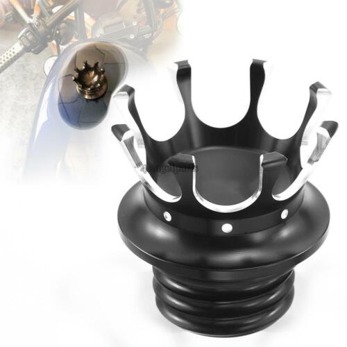 King Crown Right-Hand Thread Billet Aluminum Fuel Tank Gas Cap Fit For Harley