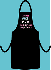 50th Birthday Gift Present Apron Vinyl and Rhinestones in different COLOURS****