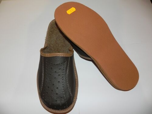 Les hommes s/' en cuir hiver chaud chaussons 100/% cuir Natural taille UK6,7,8,9,10,11,12