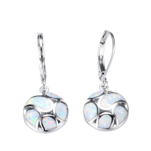 Dangle Fashion Football White Wedding Drop Jewelry Silver Fire Earrings Opal