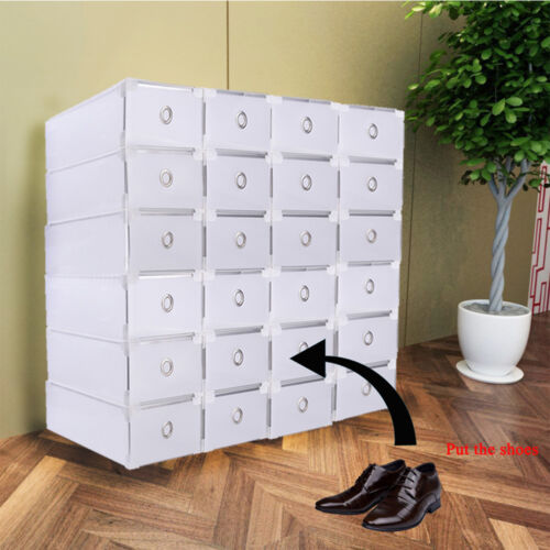 24X Schuhkasten Stapelbox Schublade Aufbewahrungsbox Schuhaufbewahrung Schuhbox