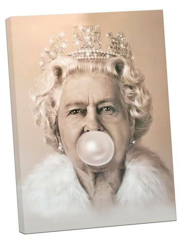 The Queen Elizabeth Bubble Gum Photo Picture Print On Framed Canvas Wall Art