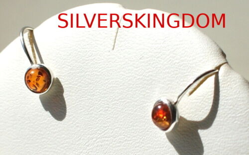 Details about   Baltic Amber Rounded Earrings on Silver 925 