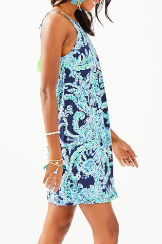 New Lilly Pulitzer Margot Dress High Tide Navy Scooba Doo Swing Sleeveless