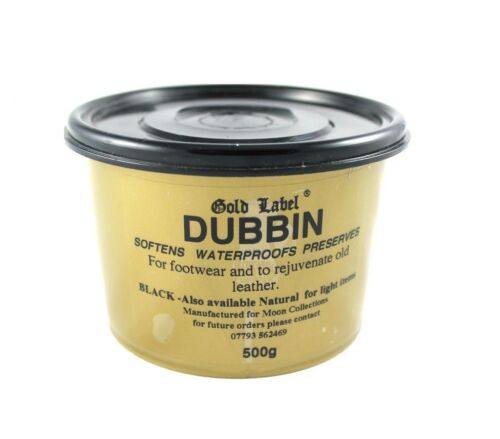 Gold Label Dubbin Noir 500 g Adoucit waterproofs /& leather care