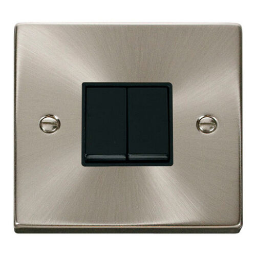 satin chrome. CLICK Click Deco VPSC012BK 10AX 2 Gang 2 Way plate switch