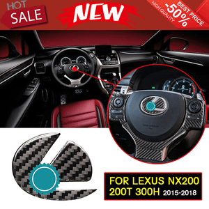 For Lexus NX200 200t 300h 15-18 Real Carbon Fiber Steering Wheel Logo Cover Trim