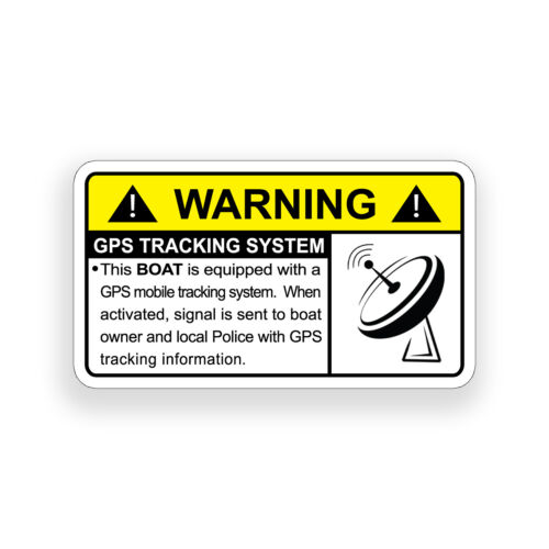 Boat GPS Anti Theft Security Warning Alarm Sticker Marine Dash Decal Kayak Sup