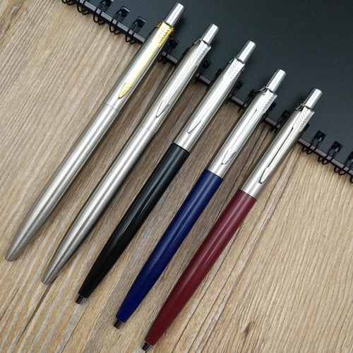 Stainless Steel Fine Rod Rotating Metal Ballpoint Pen Biro Ball Blue//Black Ink