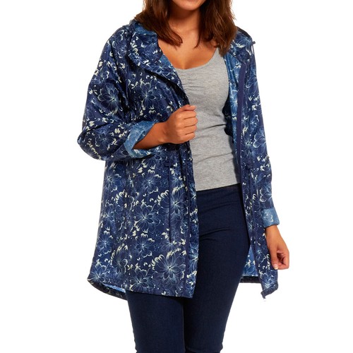 Womens Printed Mac Rain Jacket Kagoul Festival Parka Mac Coat Size