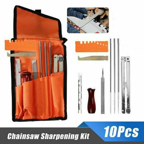 10Pcs Chainsaw Sharpening File Stihl Filing Kit Chain sharpener Saw Files Tool 