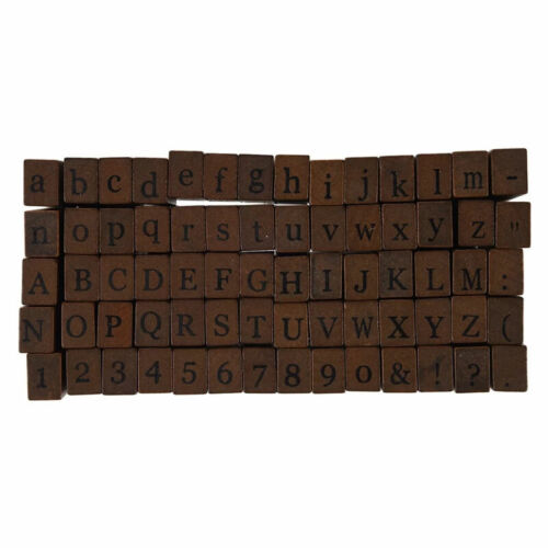 Zahlen-Holzbox 70 Sonderposten Buchstabenstempel Großbuchstaben Alphabet