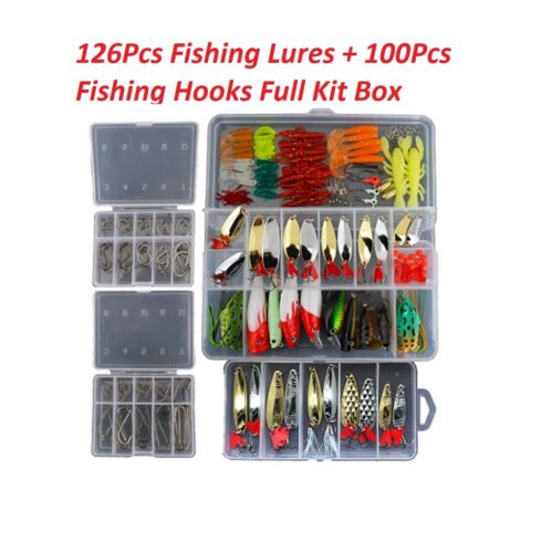 226/Set Metal Mixed Spinner Fishing Lure Pike-Salmon Baits Bass Trout Fish Hooks 