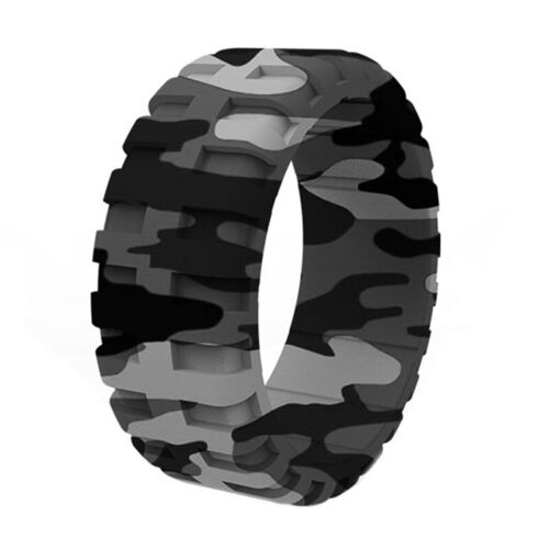 Reifenprofil-Design-Hochzeitsbänder aus Gummi für Herren 2x Silikonringe