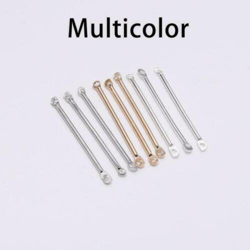 50pcs 15-40 mm Double cylindre Bar Boucle d/'oreille reliant Earring PINS Jewelry Making