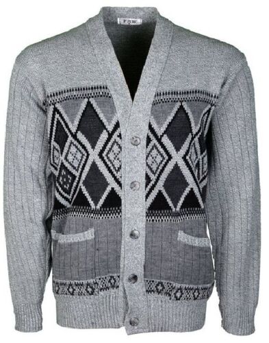 Men/'s Classic V-Neck Button-Up Grandad Cardigan,Jumper  Knitwear S-5XL