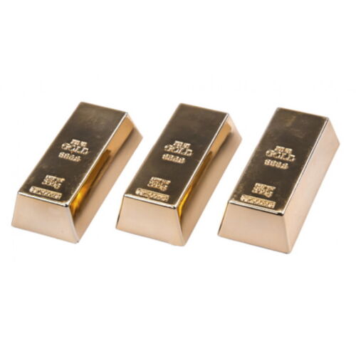 3 x GOLD Bullion Bar Memo Magnet Fridge/board /Memo-Message Note Holder 