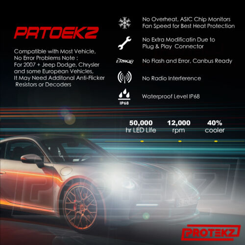 Details about  / LED Headlight Protekz Kit High 9005 6000K Bulbs for 2004-2008 Pontiac GRAND PRIX