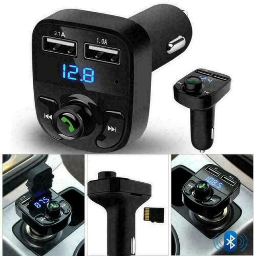 Kabelloser Bluetooth Freisprech Car Kit Sender MP3 Player Dual USB Ladegerä I4E3