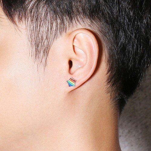 Rainbow Femme Homme Gay Lesbienne Hommes Pride Boucles d/'oreilles Émail Étoile Clous D/'oreilles Bijoux
