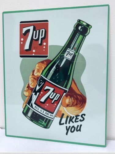 Vintage Reproduction Soda pop 7up Mancave Sign 