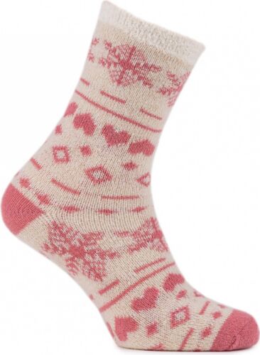 One Size Totes Toasties CHENILLE /& FAIRISLE Ladies Womens Twin Pack Socks Pink