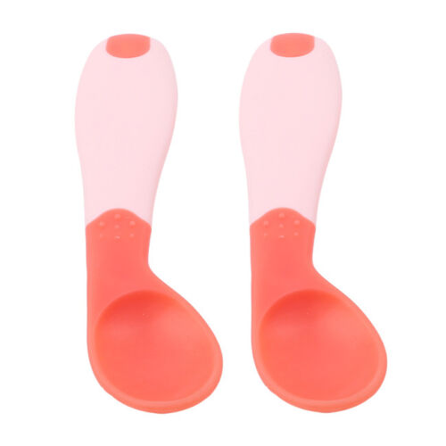 Baby Feeding Spoon Weaning Soft Tip Long Handle Various Colours 8C
