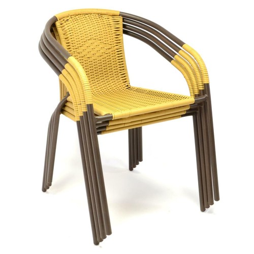 3er Set Bistroset bistro chaise salon Salon de Jardin Poly Rotin Beige
