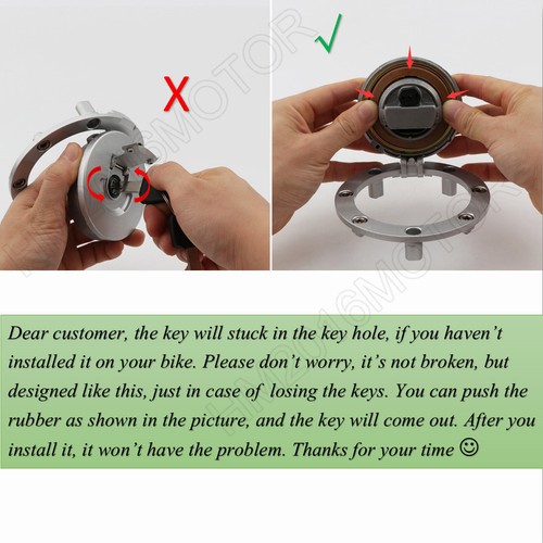 Fuel Gas Cap Cover Lock Key For Honda VFR800 2002-2009 03 04 05 06 07 US Stock