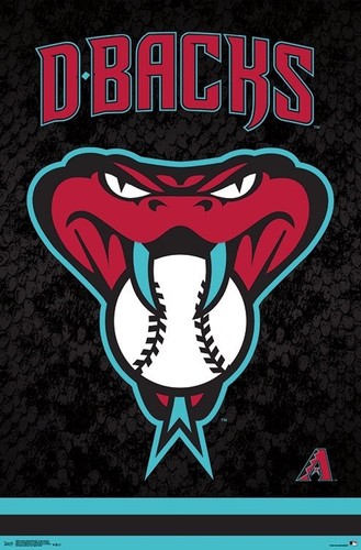 22x34 ARIZONA DIAMONDBACKS BASEBALL 16508 D-BACKS SNAKE HEAD LOGO POSTER