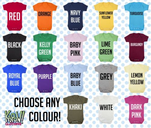 Custom Personalised BABY GROW Body Suit Sleep Vest Romper Gift-Choose text//logo3