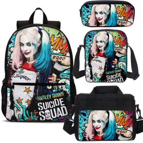 S//3 Harley Quinn Large Backpack Insulated Lunch Bag Shoulder Bag Pencil Case Lot
