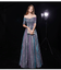 Womens Fancy Formal Elegant Iridescent Off-Shoulder Halter Bodycon Dress Gown